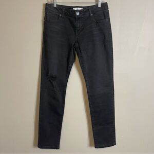 Cabi Slim Boyfriend Jeans Size 8 Black Denim Distressed